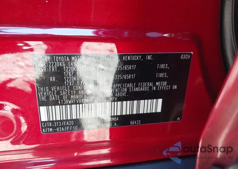 2024 Toyota Rav4 Hybrid Xle из США, поврежденный, VIN 4T3RWRFV8RU141324